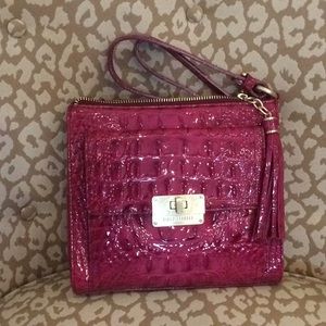 Raspberry Glossy Brahmin Crossbody